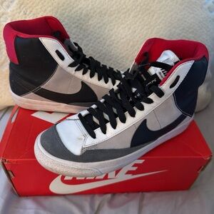 Nike Youth Black and White High-Top Sneakers